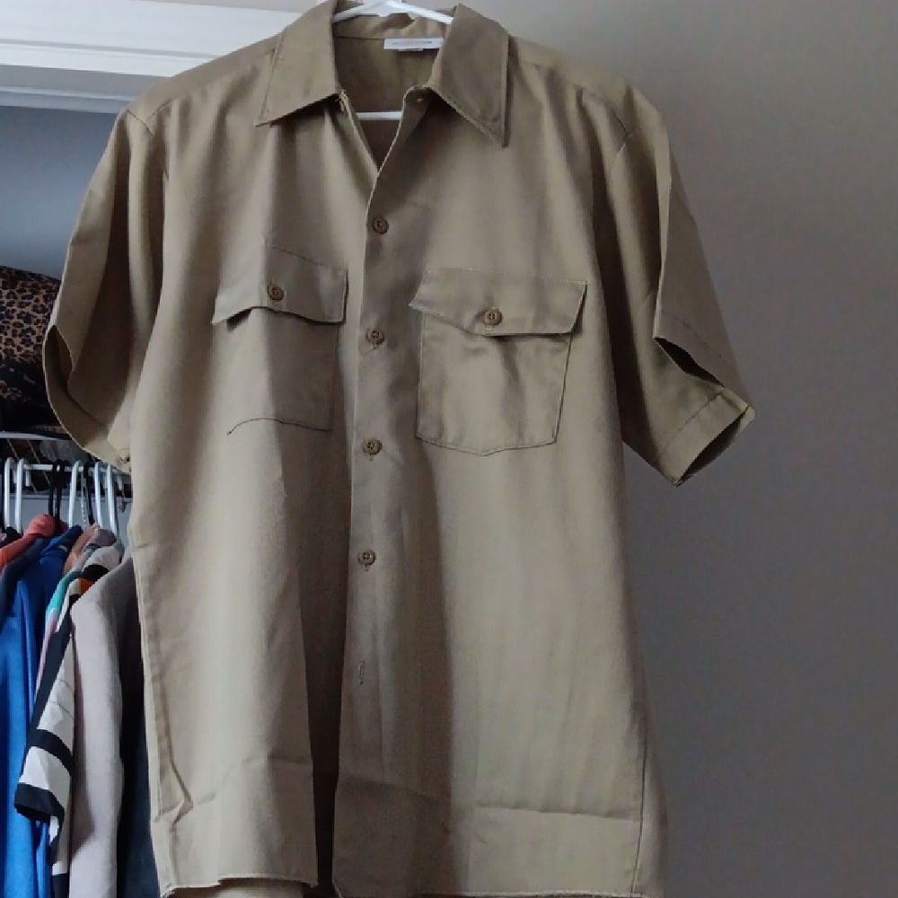 Dickies Men's Casual Button Down Shirt - Tan